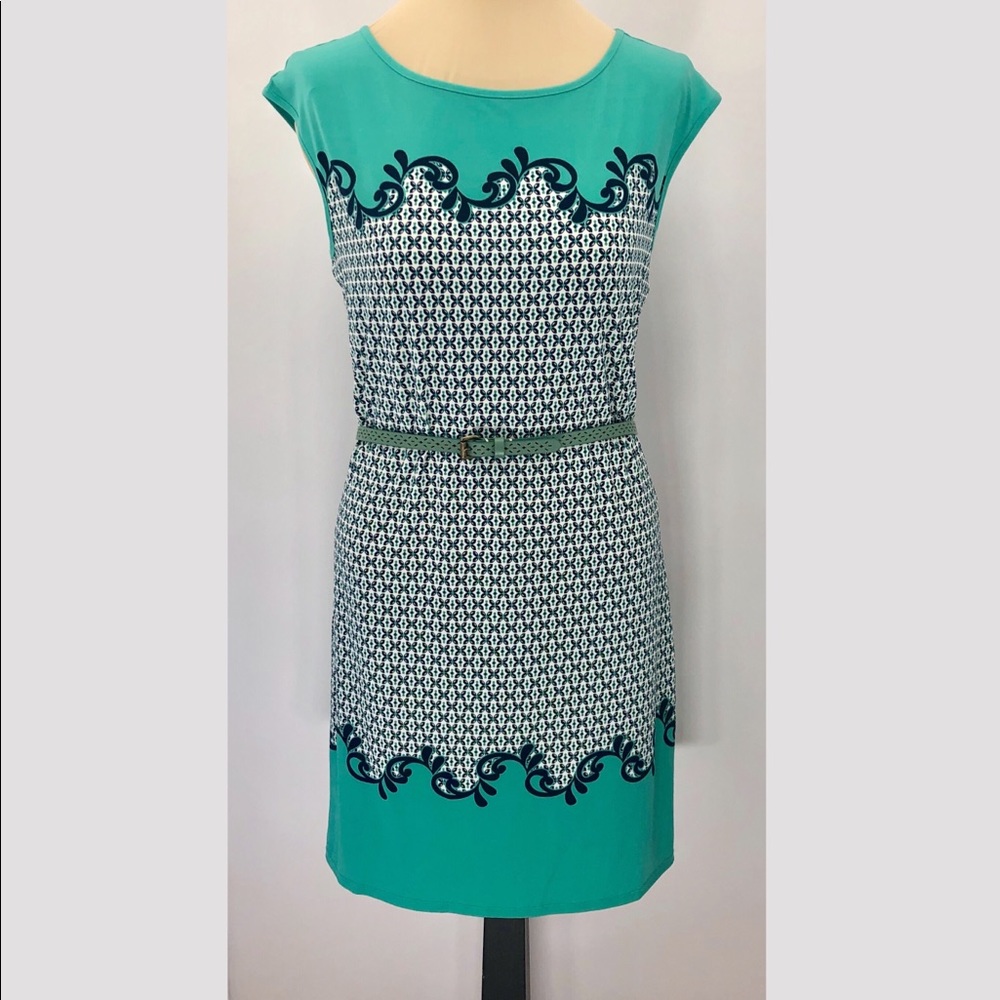 Sofie Max Belted Shift, sleeveless/cap sleeve, new with tags, poly/spandex